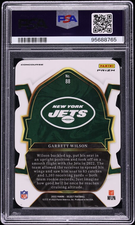 2022 Panini Select Die-Cut Zebra Prizm Garrett Wilson ROOKIE #88