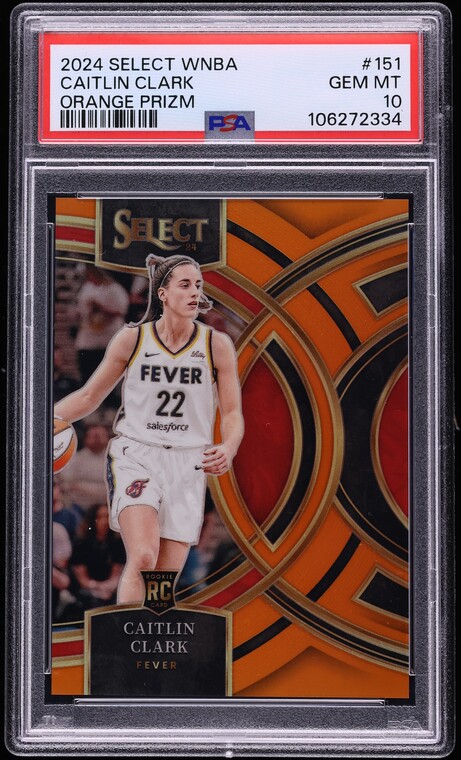 2024 Select Premier WNBA Orange Prizm Caitlin Clark ROOKIE /125 #151 PSA 10 GEM
