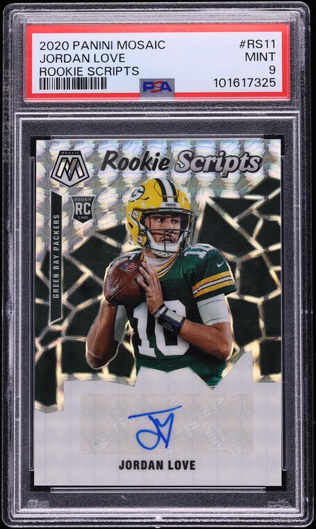 2020 Panini Mosaic Scripts Jordan Love ROOKIE AUTO #RS11 PSA 9 MINT