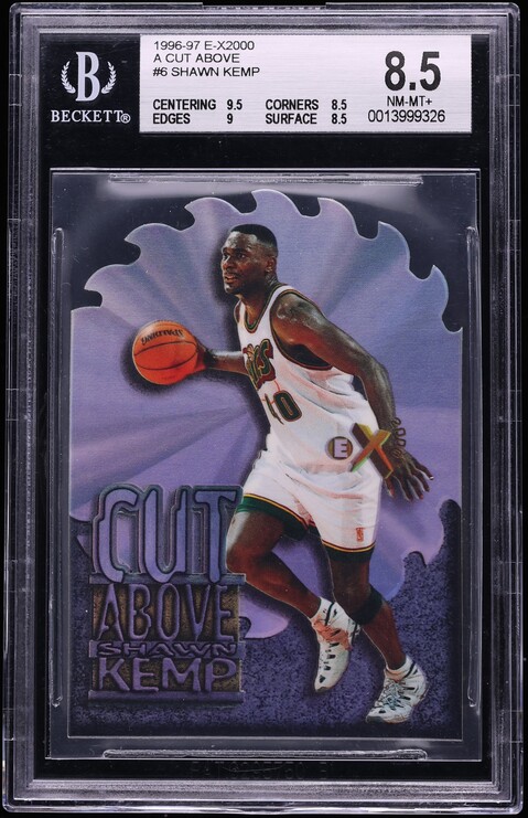 1996 Skybox E-X2000 A Cut Above Shawn Kemp #6 BGS 8.5 NM-MT+