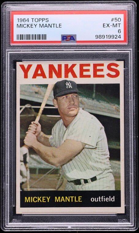 1964 Topps Mickey Mantle #50 PSA 6 EXMT