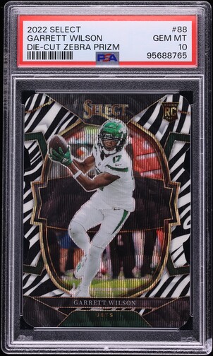 2022 Panini Select Die-Cut Zebra Prizm Garrett Wilson ROOKIE #88