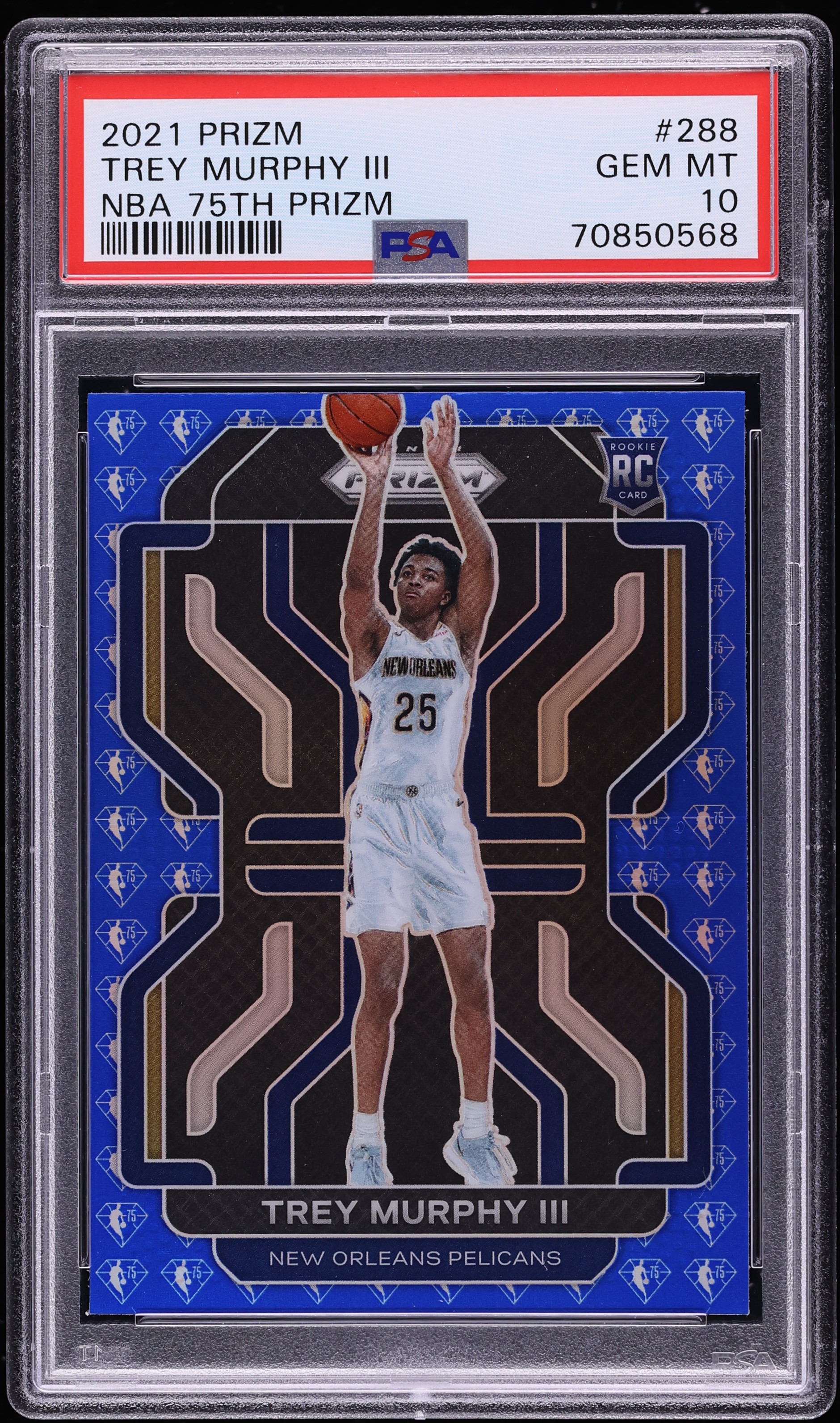 2021 Panini Prizm NBA 75th Trey Murphy III ROOKIE #288 PSA 10 GEM