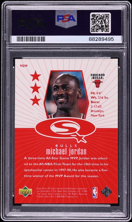 1998 Upper Deck Choice Starquest Red Michael Jordan #SQ30 PSA 9 MINT