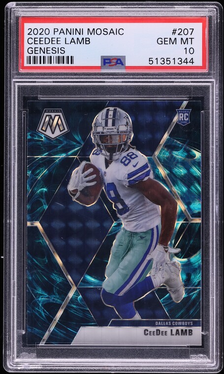 2020 Panini Mosaic Genesis CeeDee Lamb ROOKIE #207 PSA 10 GEM MINT
