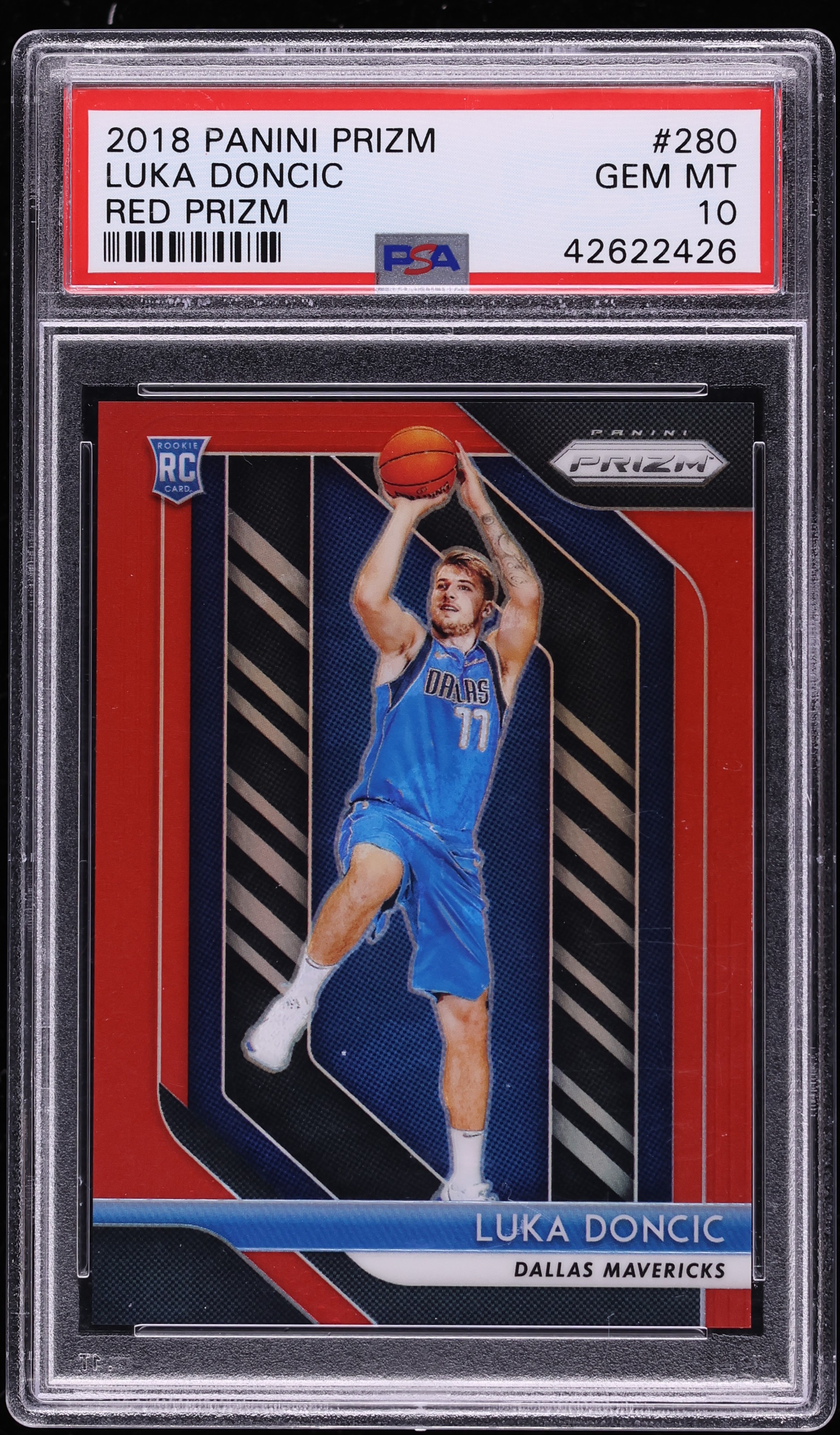 2018 Panini Prizm Red Luka Doncic ROOKIE /299 #280 PSA 10 GEM MINT