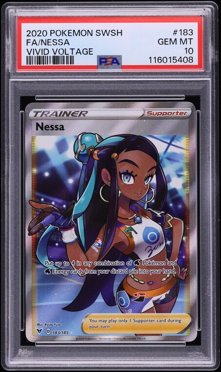 2020 Pokemon Sword & Shield Vivid Voltage Full Art Nessa #183 PSA 10 GEM MINT