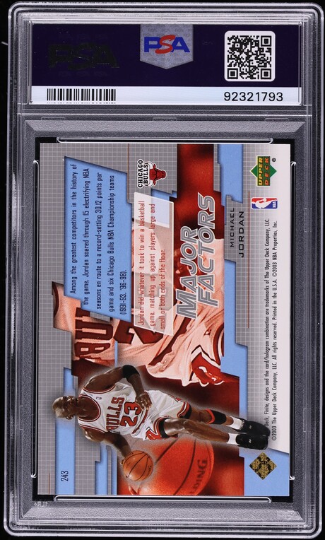2003 Upper Deck Finite Gold Michael Jordan /50 #243 PSA 9 MINT