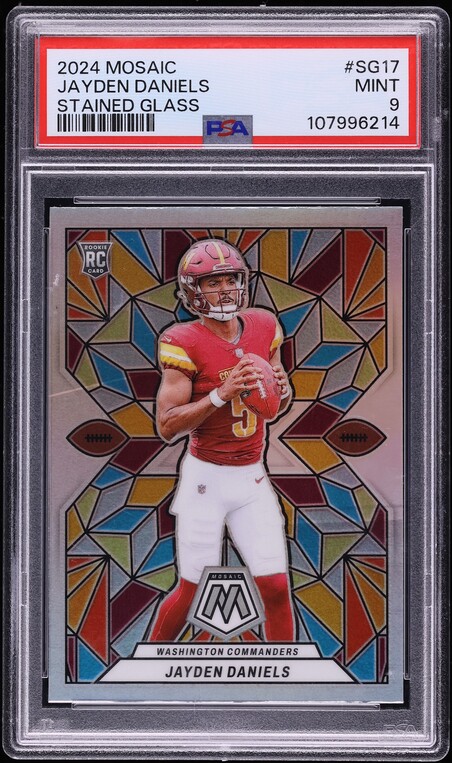 2024 Panini Mosaic Stained Glass Jayden Daniels ROOKIE #SG-17 PSA 9 MINT