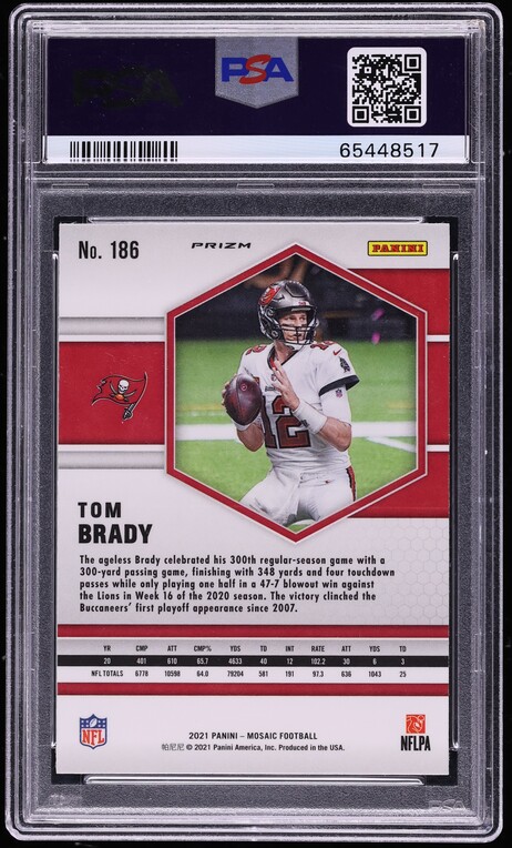2021 Panini Mosaic Genesis Tom Brady #186 PSA 9 MINT