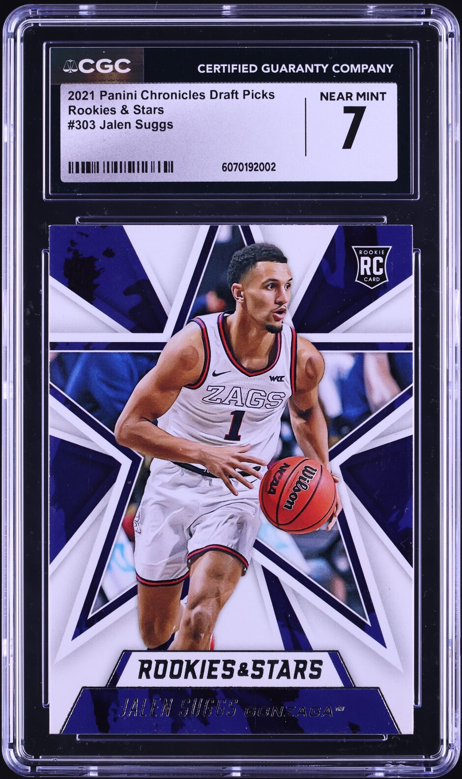 2021 Panini Chronicles Draft Picks & Stars Jalen Suggs ROOKIE #303 CGC 7 NRMT
