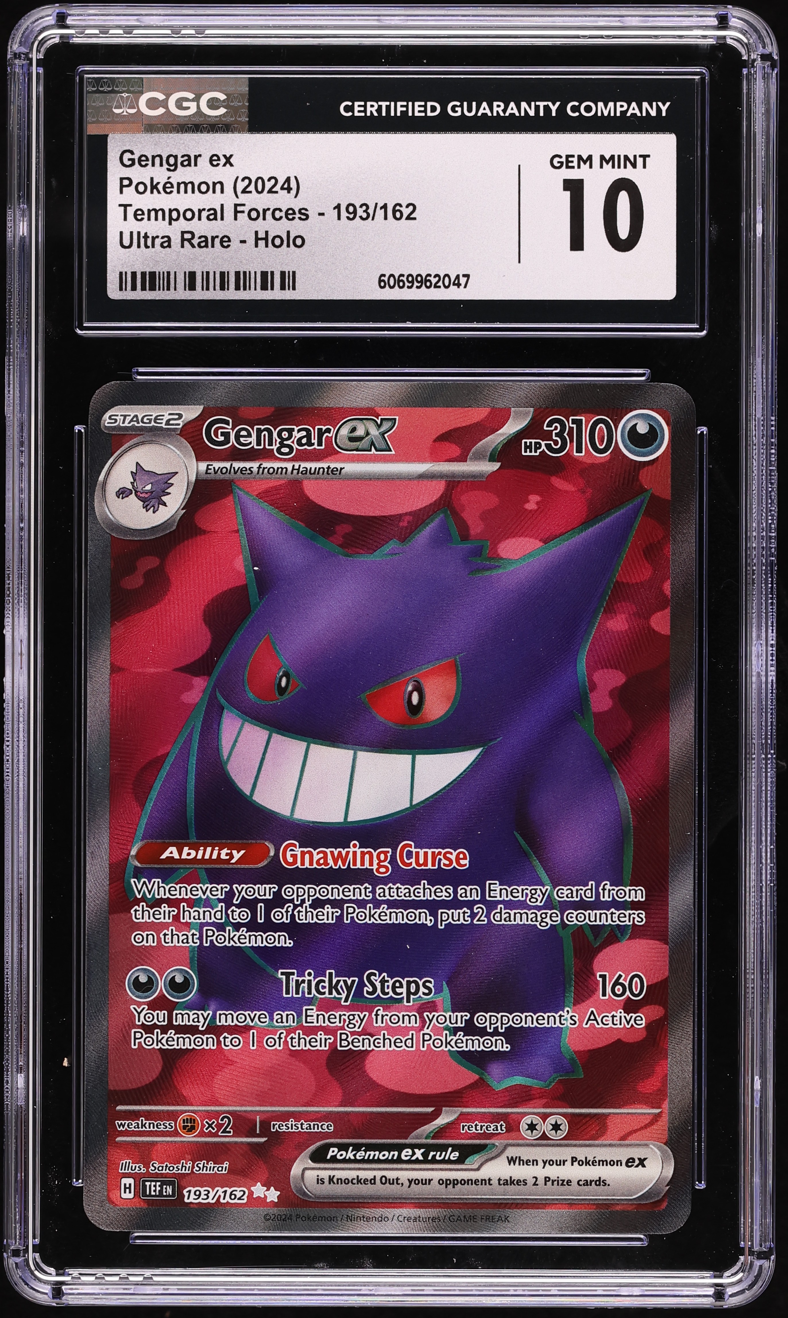 2024 Pokemon SV Temporal Forces Full Art Gengar ex #193 CGC 10 GEM