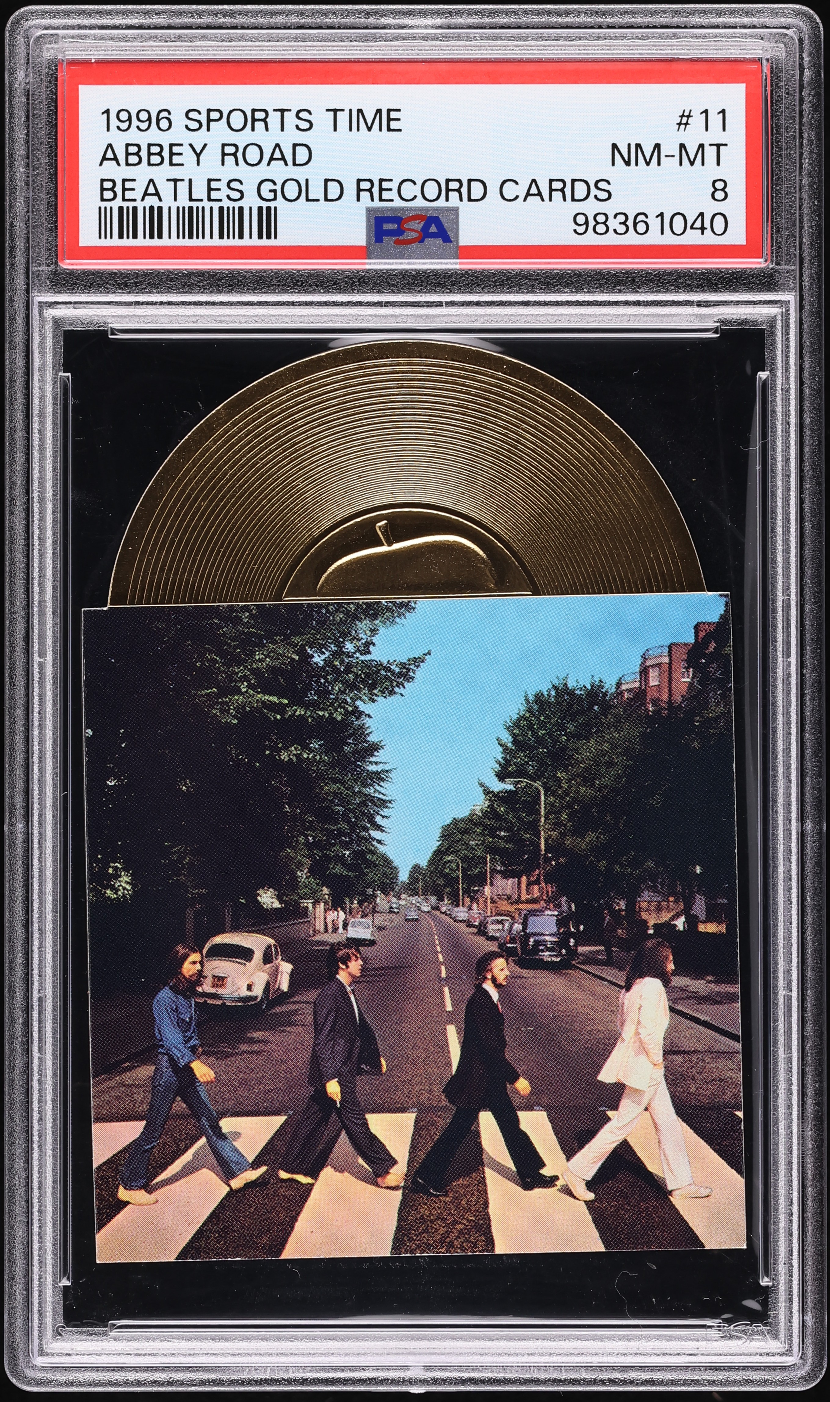 1996 Sports Time Beatles Gold Record Cards Abbey Road #11 PSA 8 NM
