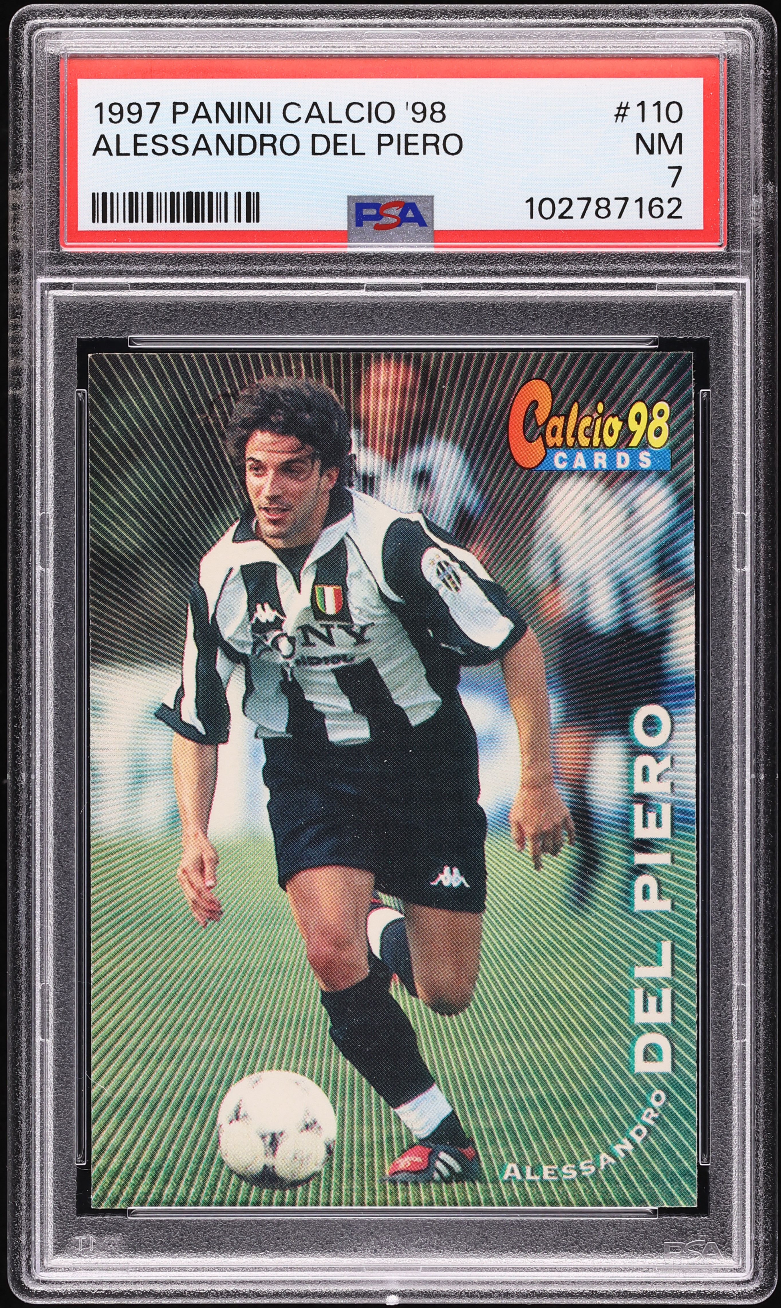 1997 Panini Calcio '98 Alessandro Del Piero #110 PSA 7 NRMT on