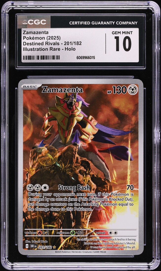 2025 Pokemon Scarlet & Violet Destined Rivals IR Zamazenta #201 CGC 10 GEM MINT