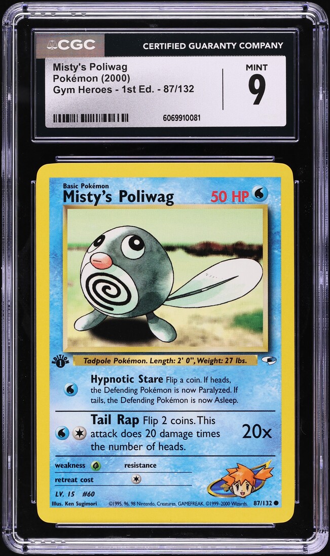 misty's poliwag pokemon card value Gym Heroes - 1st Edition