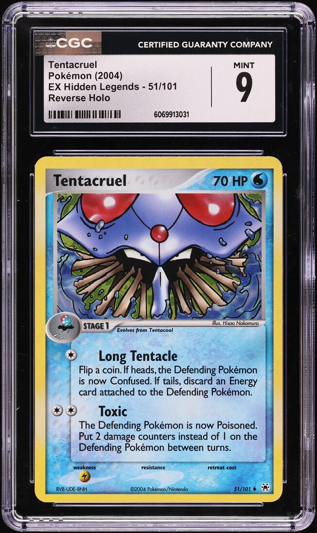 2004 Pokemon EX Hidden Legends Reverse Holo Tentacruel #51 CGC 9 MINT