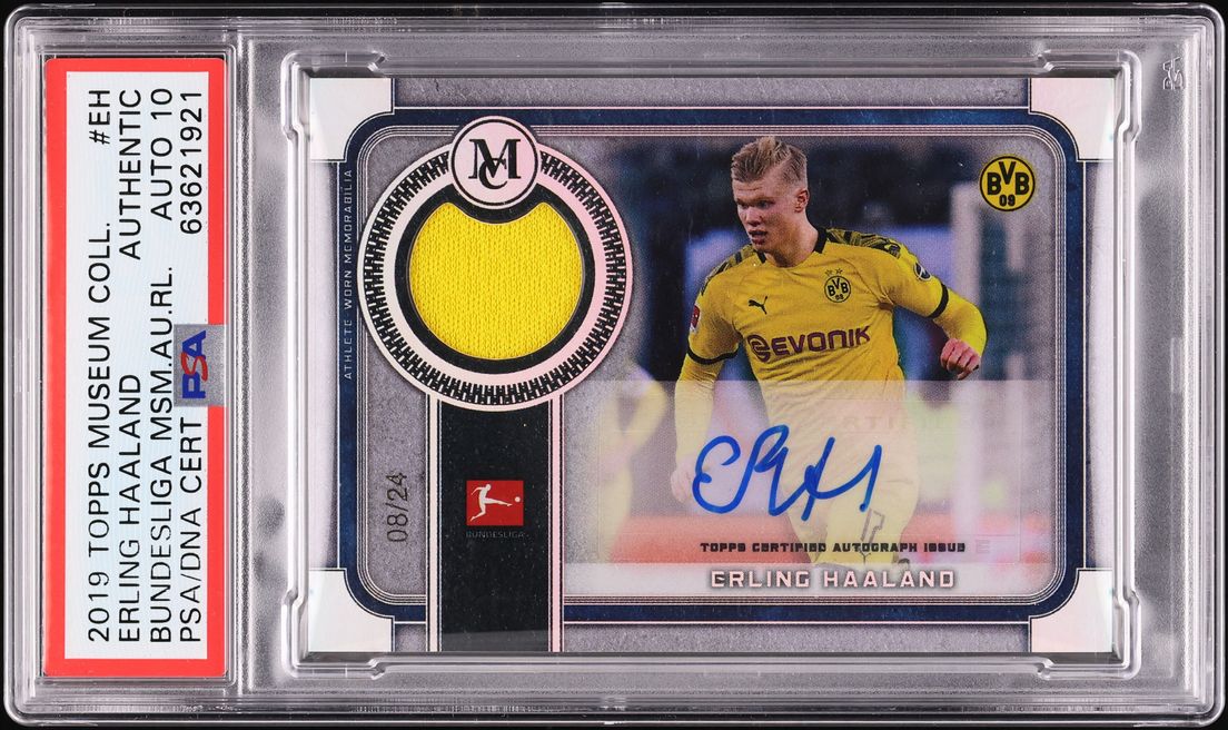 2019 Topps Museum Bundesliga Erling Haaland RC PATCH AUTO DNA 10
