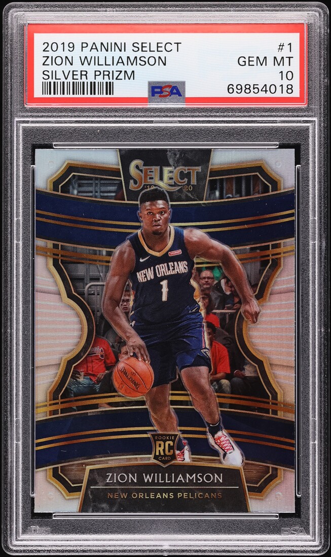 2019 Select Concourse Silver Prizm Zion Williamson ROOKIE #1 PSA