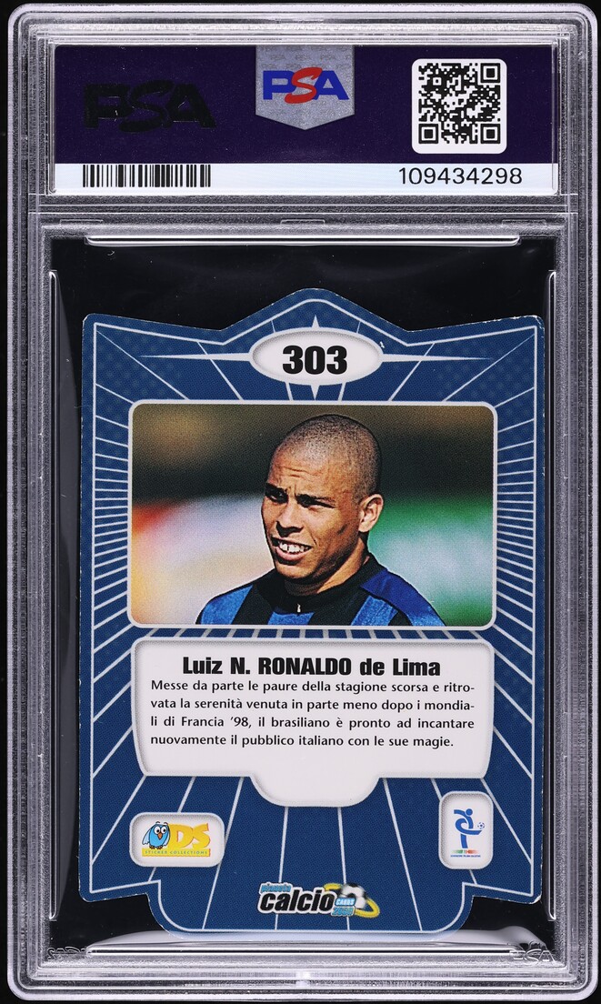 1999 DS Pianeta Calcio 2000 Inter Ronaldo #303 PSA 7 NRMT on