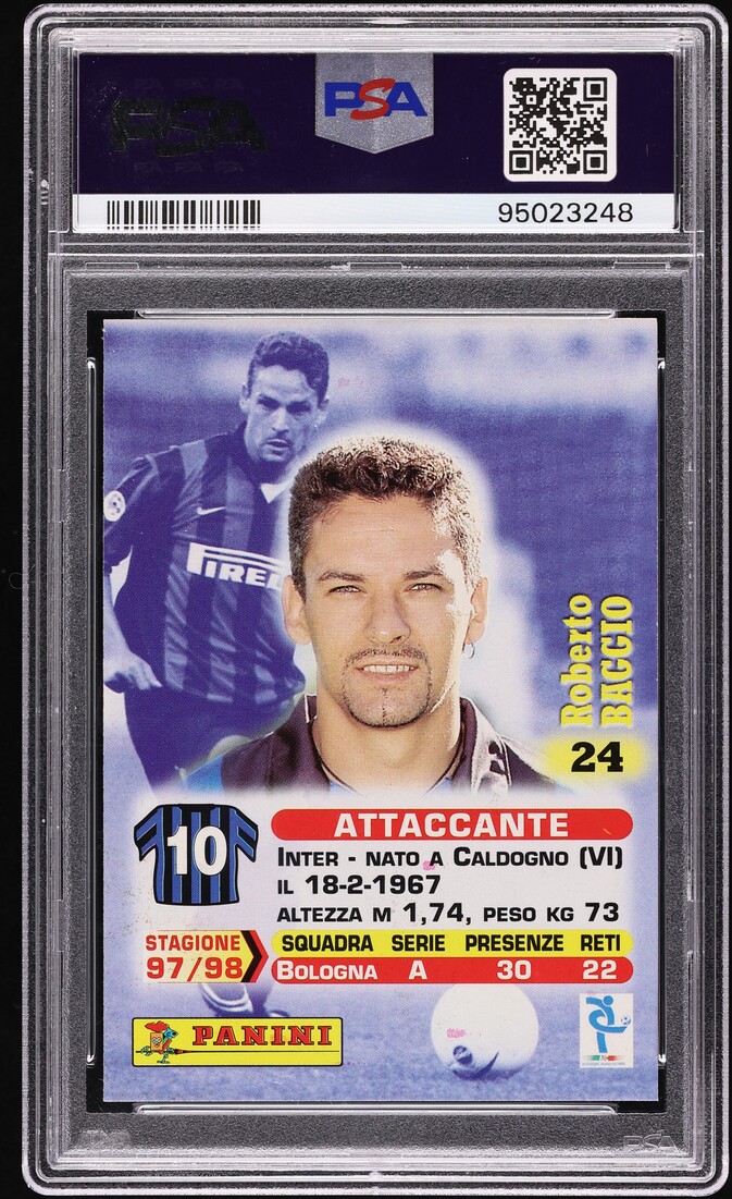 1999 Panini Calcio 99 Roberto Baggio #24 PSA 9 MINT on Fanatics