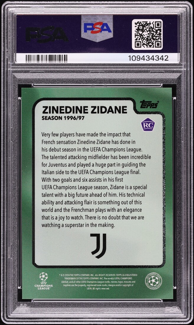 Card Zinedine ZIDANE - Rookie ONZE MONDIAL AS CANNES 1991