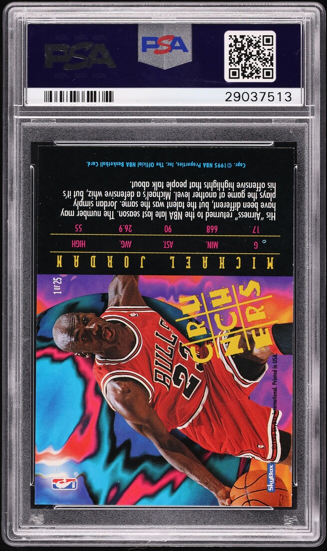 1995 Hoops Number Crunchers Michael Jordan #1 PSA 9 MINT