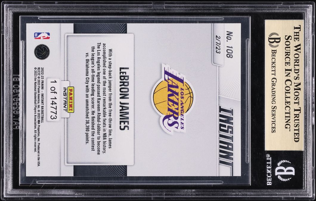 2022 Panini Instant LeBron James /14773 #108 BGS 9.5 GEM MINT