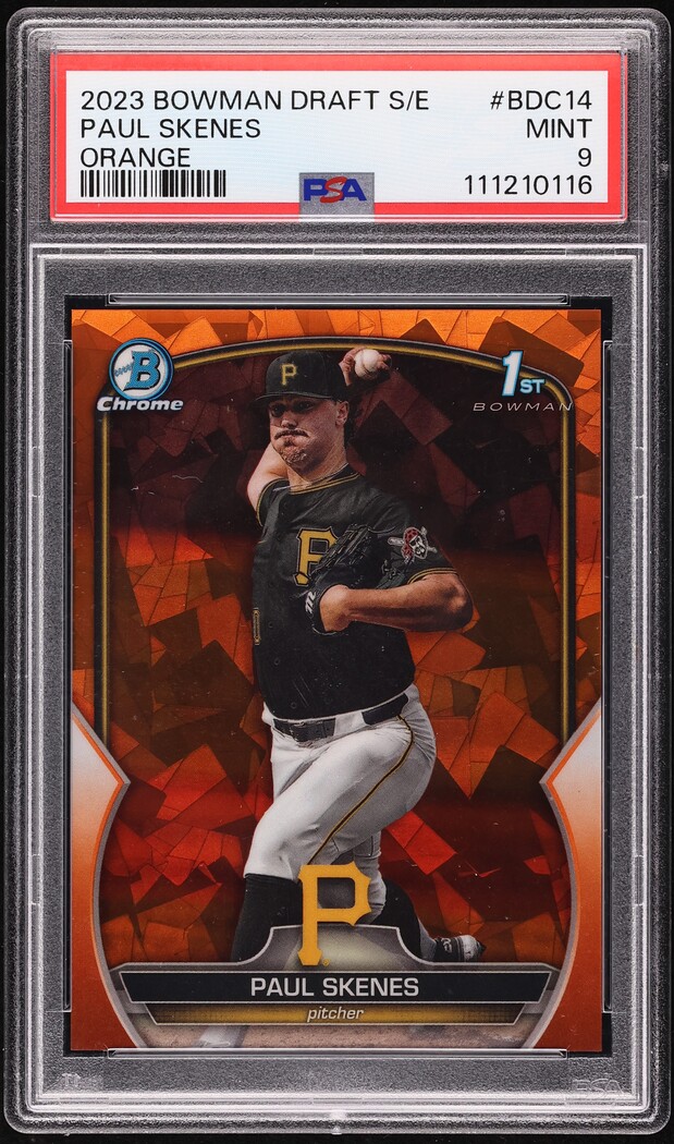 2023 Bowman Draft Sapphire Edition Orange Paul Skenes PROSPECT /25 PSA 9 MINT