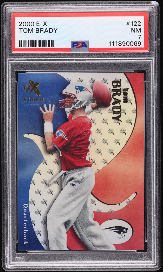 2000 Fleer E-X Tom Brady ROOKIE /1500 #122 PSA 7 NRMT