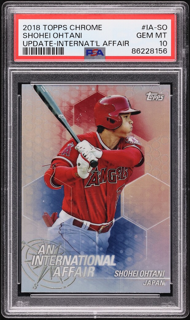 2018 Topps Chrome Update International Affair Shohei Ohtani ROOKIE PSA 10 GEM