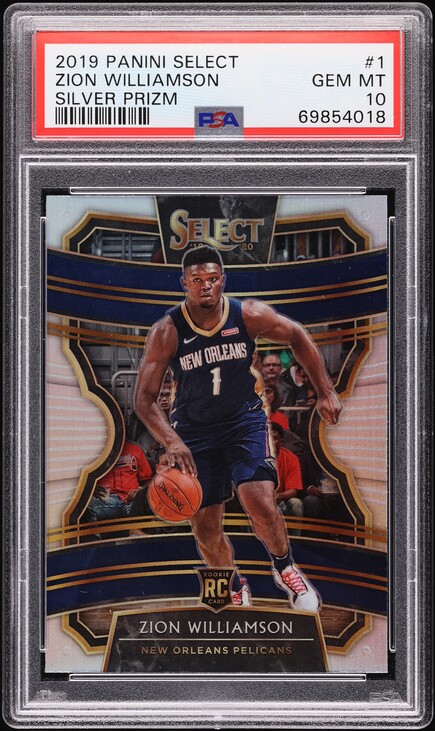 2019 Select Concourse Silver Prizm Zion Williamson ROOKIE #1 PSA