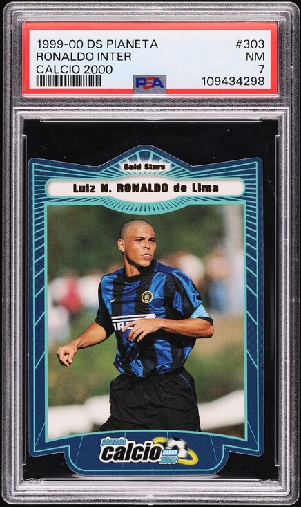 【DS社】Calcio2000 ロナウド インサートカード 1999 DS Pianeta Calcio 2000 Inter Ronaldo #303 PSA 7 NRMT on