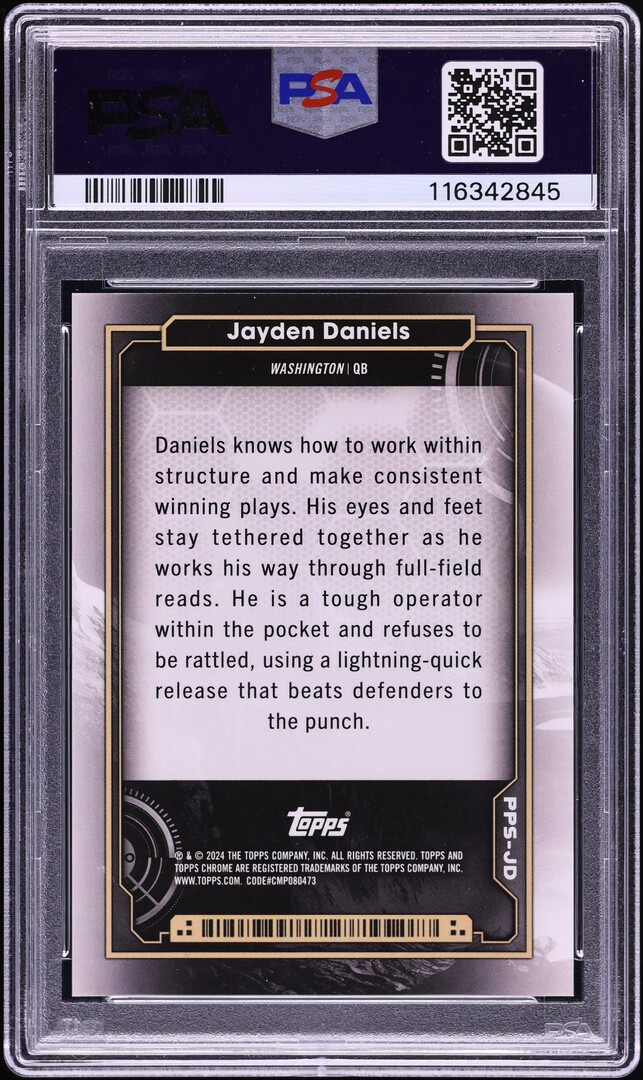 2024 Topps Chrome Cosmic Planetary Pursuit Saturn Jayden Daniels ROOKIE PSA 10