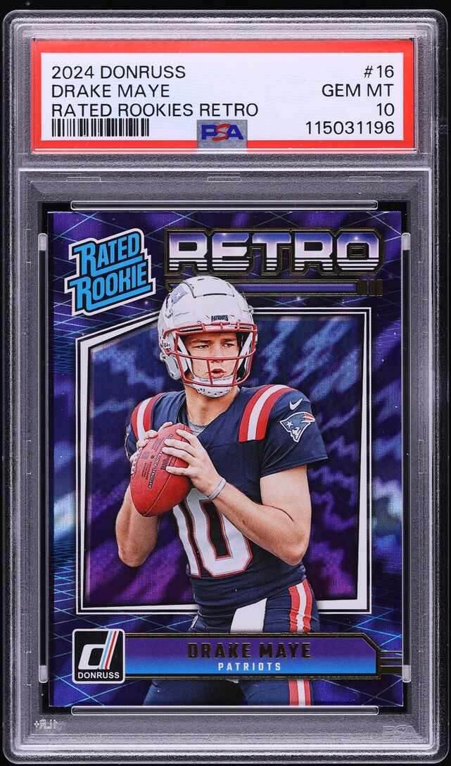 2024 Donruss Retro Drake Maye ROOKIE #16 PSA 10 GEM MINT