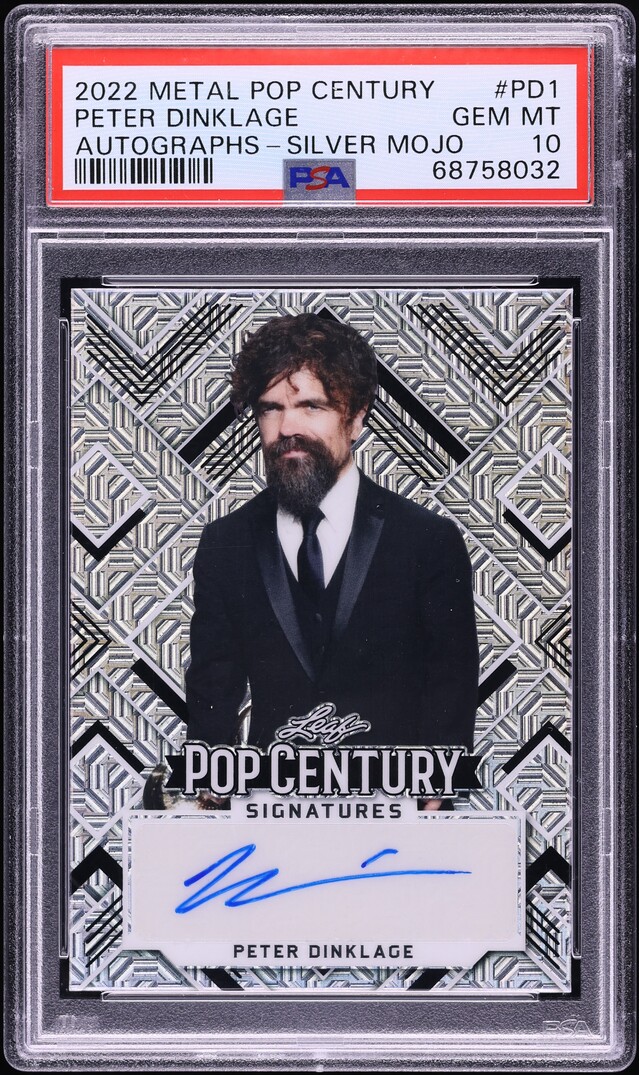 2022 Leaf Metal Pop Century Silver Mojo Peter Dinklage AUTO 1/15 #PD1 PSA 10 GEM