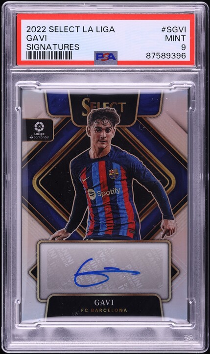 2021 Panini Obsidian Electric Etch Orange Gavi ROOKIE /25 #97 PSA