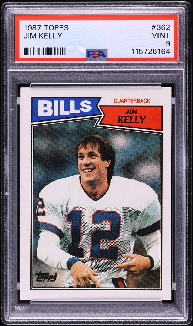 1987 Topps Football Jim Kelly ROOKIE #362 PSA 9 MINT on Fanatics