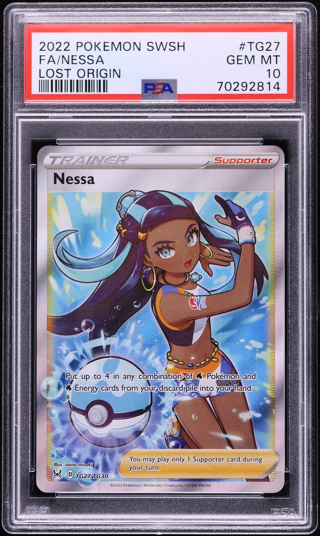 2022 Pokemon Sword & Shield Lost Origin Full Art Nessa #TG27 PSA 10 GEM MINT