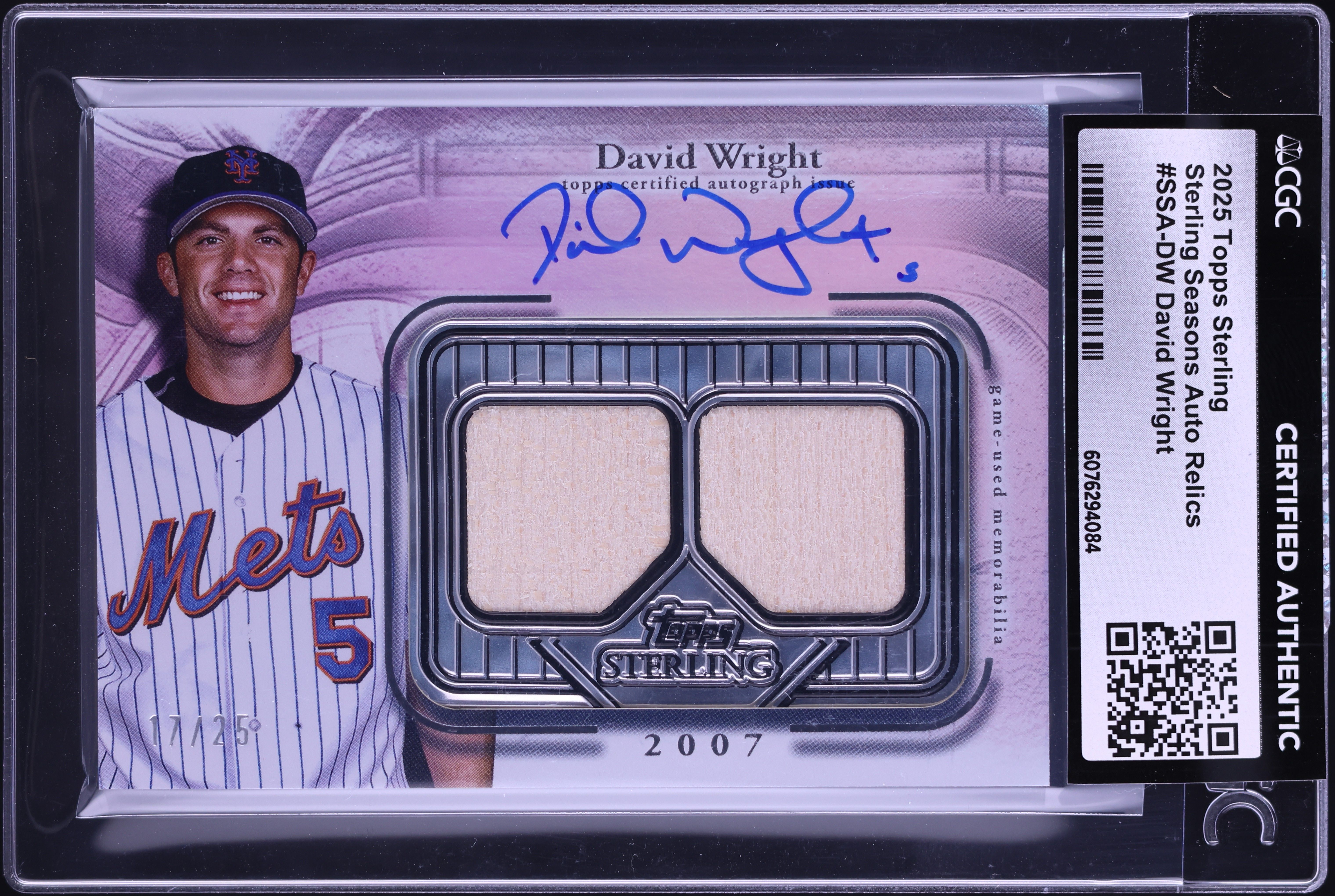 2025 Topps Sterling Seasons David Wright PATCH AUTO /25 #SSA-DW 