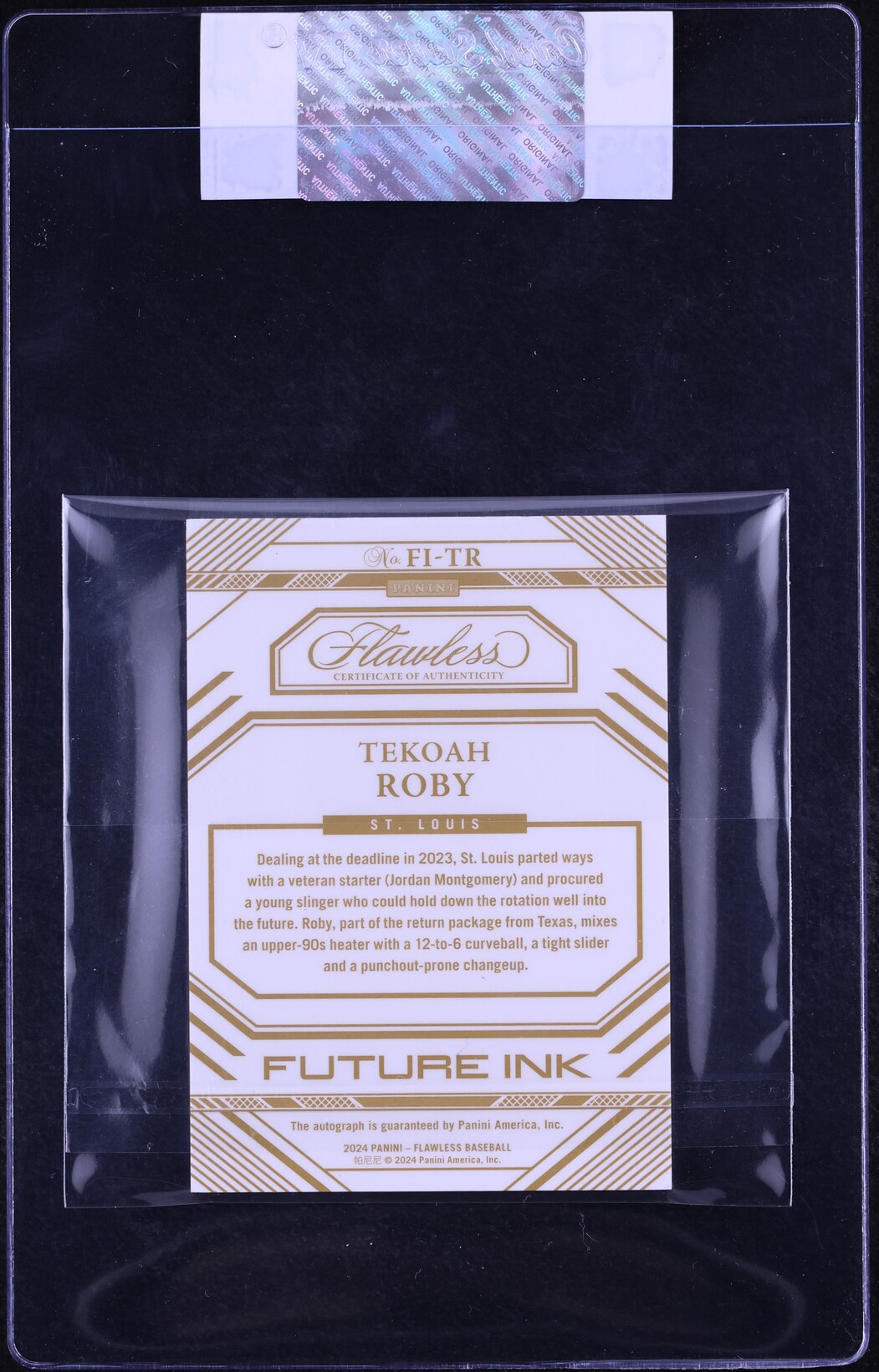 2024 Panini Flawless Future Ink Tekoah Roby AUTO /25 #FI-TR CGC AUTH