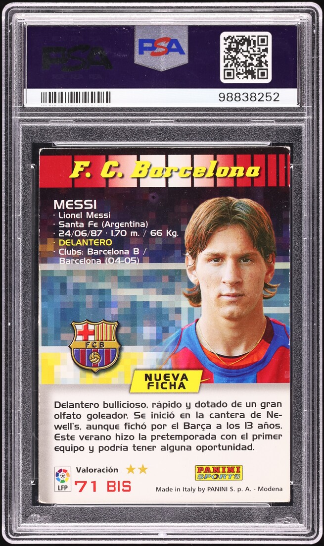2004 Panini Sports Mega Cracks La Liga Lionel Messi ROOKIE #71 PSA 2.5 GD+