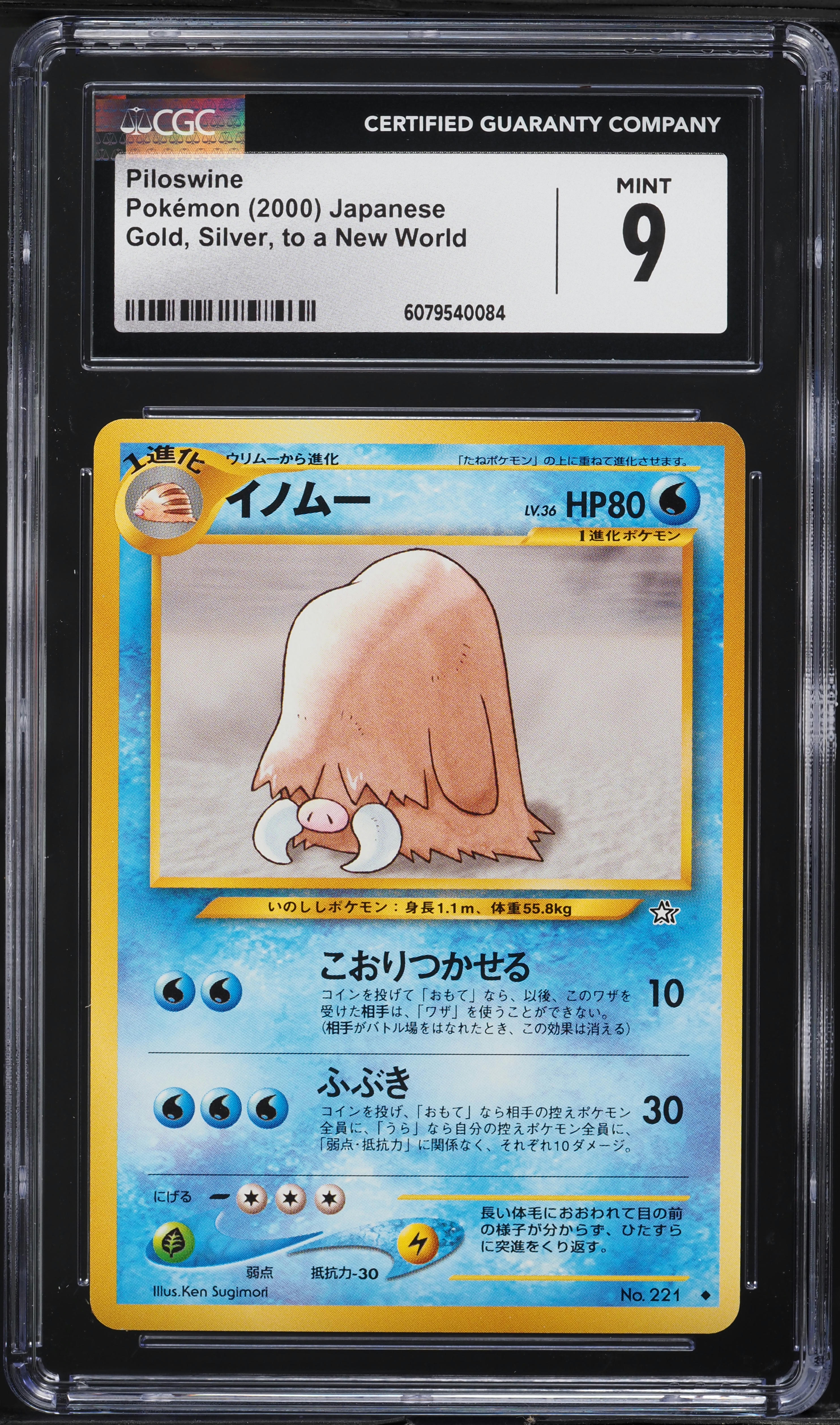 2000 Pokemon Japanese Gold Silver To A New World Piloswine #221
