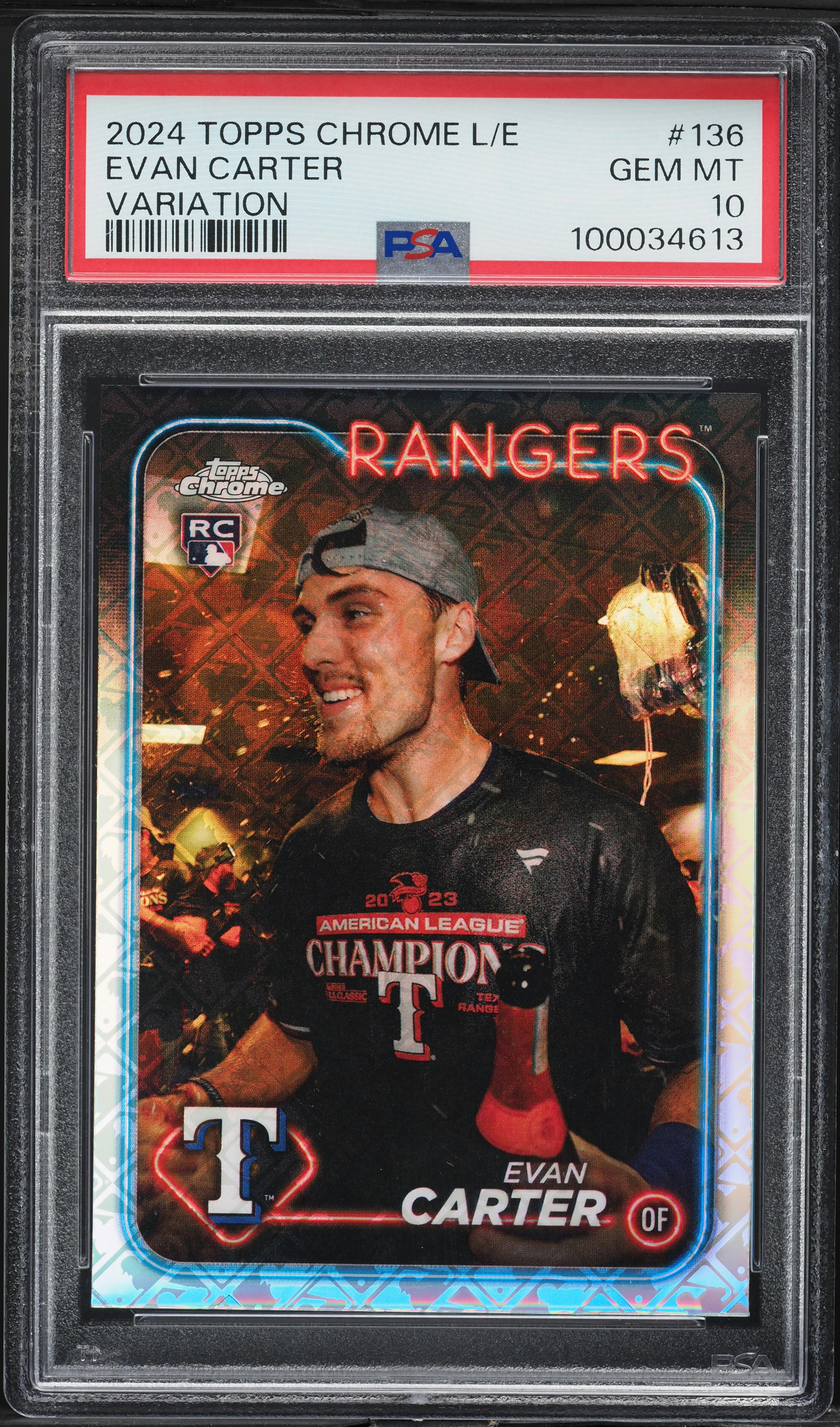 2024 Topps Chrome Logofractor Variation Evan Carter ROOKIE #136