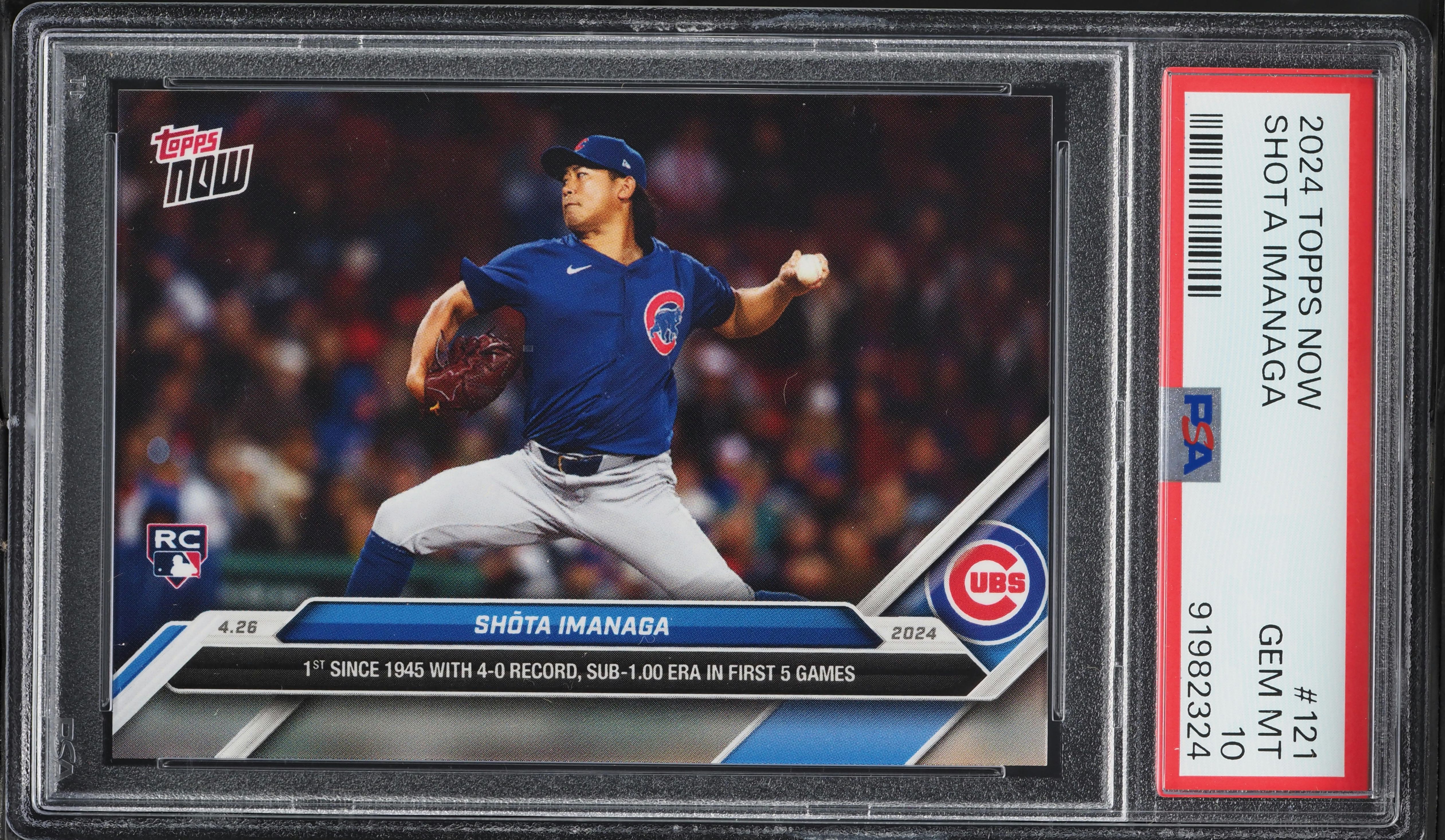 2024 Topps Now Shota Imanaga ROOKIE #121 PSA 10 GEM MINT on