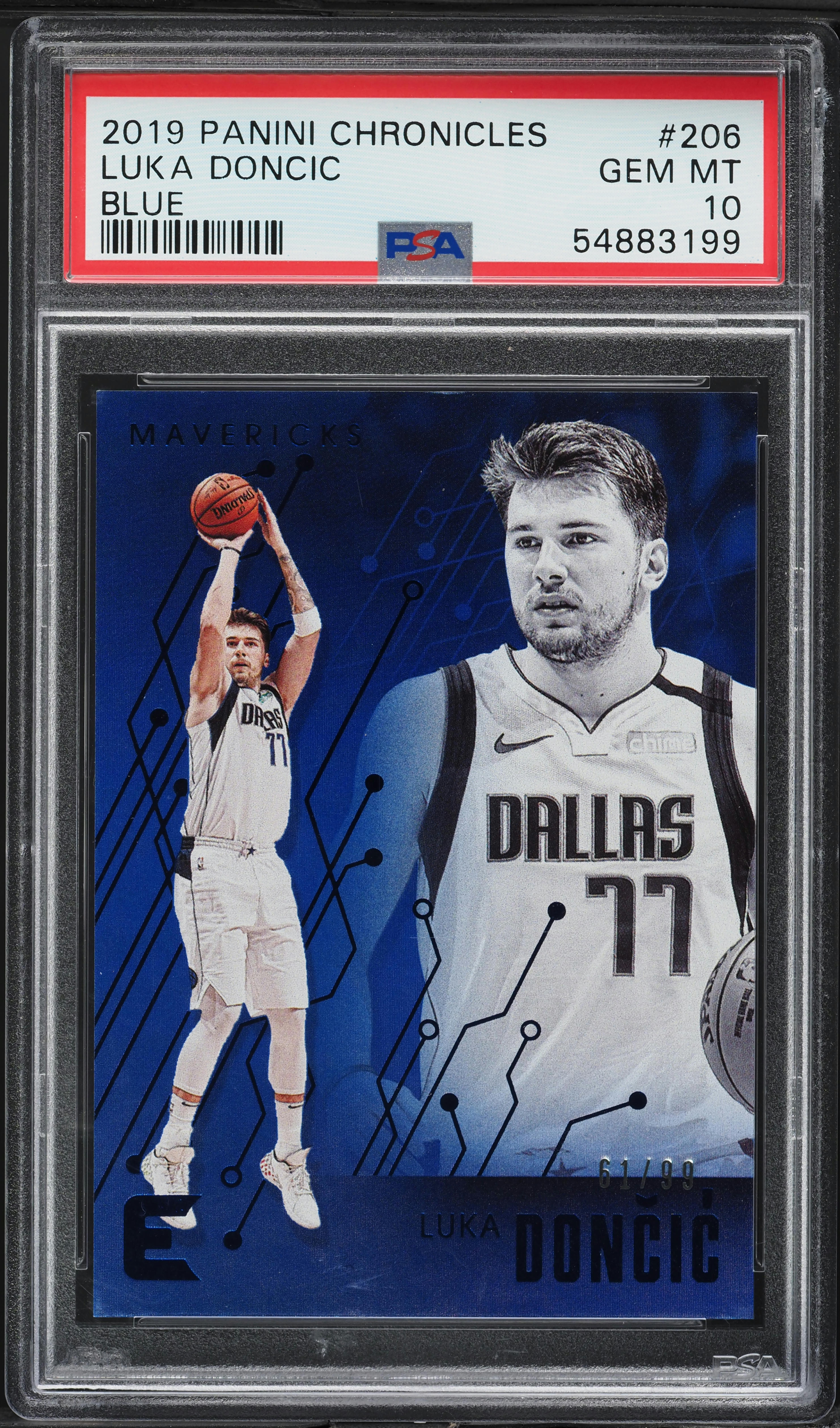 2019 Panini Chronicles Blue Luka Doncic /99 #206 PSA 10 GEM MINT