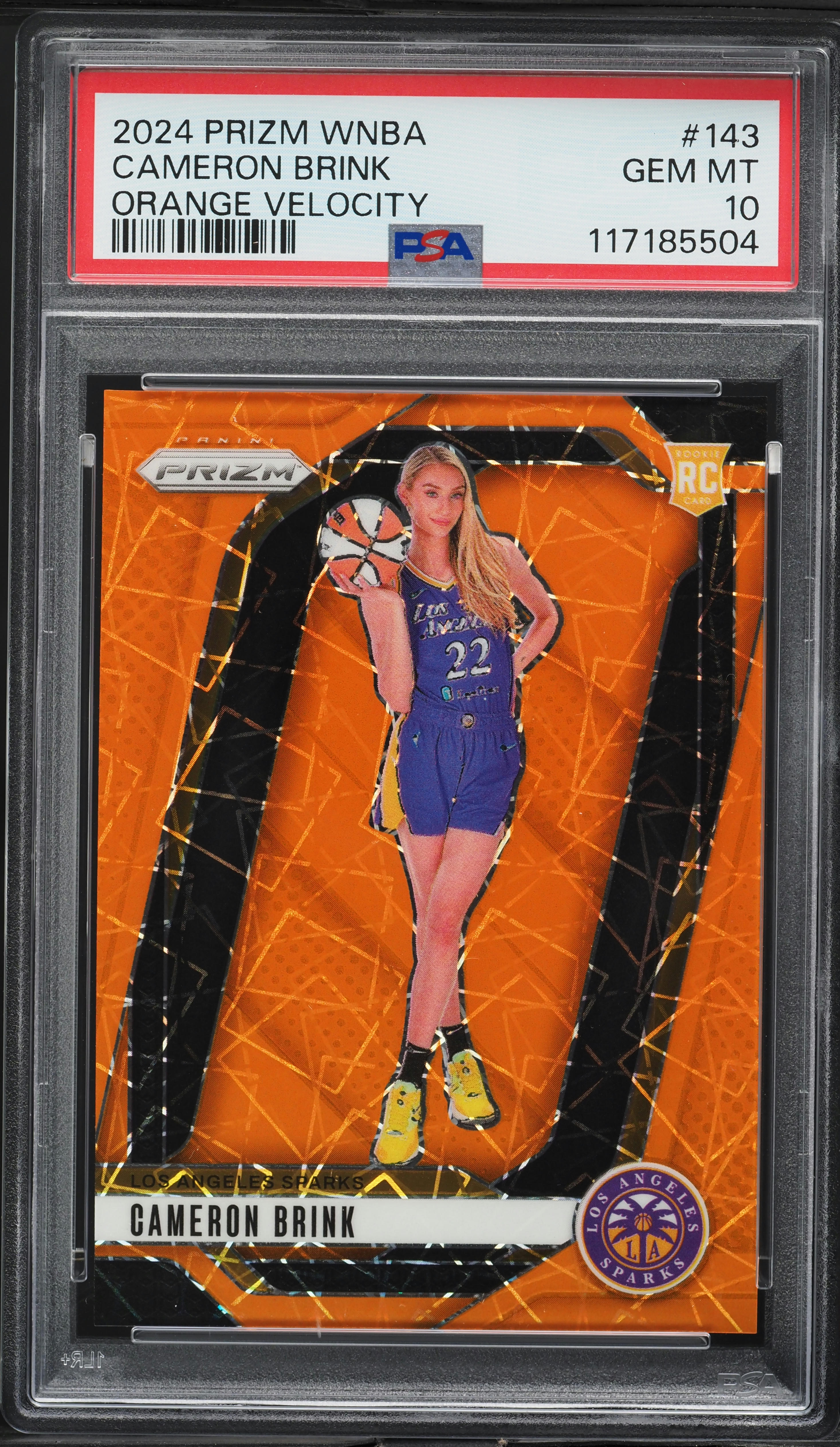 2024 Panini Prizm WNBA Orange Velocity Cameron Brink ROOKIE #143