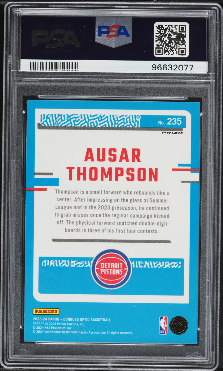 2023 Donruss Optic Holo Ausar Thompson ROOKIE #235 PSA 10 GEM MINT