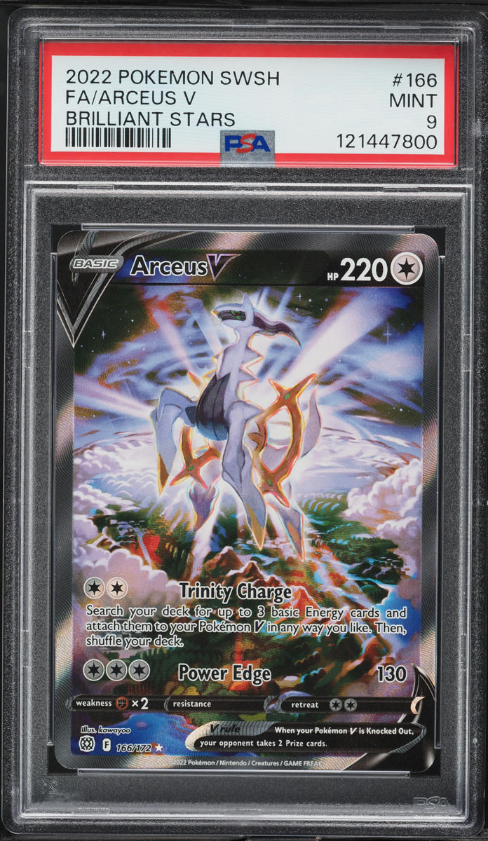 2022 Pokemon SWSH Brilliant Stars Full Art Arceus V #166 PSA 9 MINT