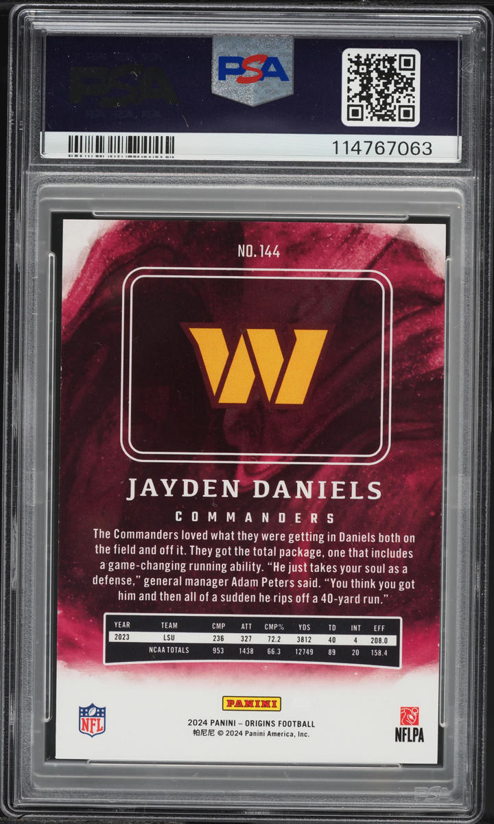 2024 Panini Origins Jayden Daniels ROOKIE #144 PSA 9 MINT